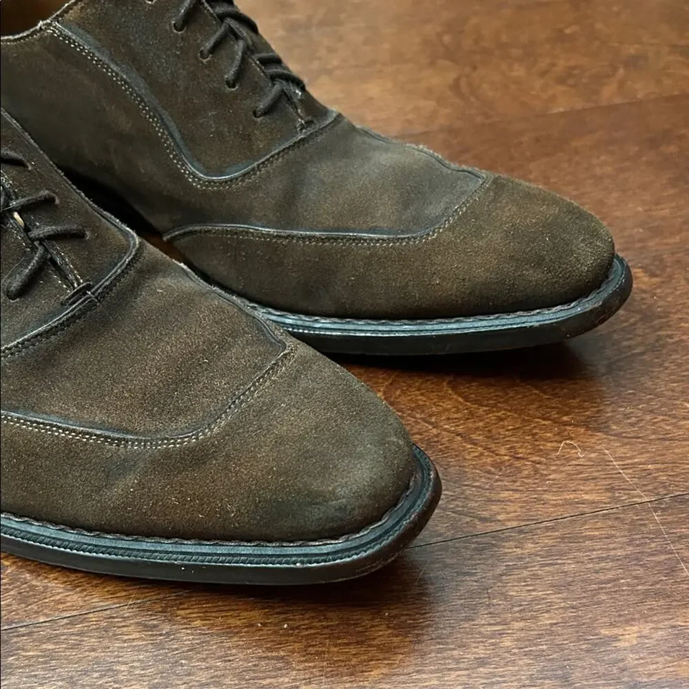Mezlan Men's Ambrose Brown Suede Lace-Up Oxfords with a Tapered Toe, Size 9.5